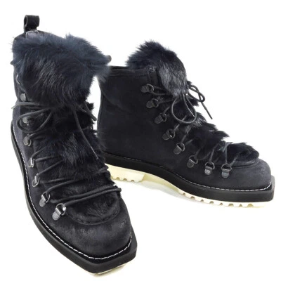 FRU.IT 🇮🇹 BOTÍN MUJER GAMUZA NEGRO INVIERNO MODA BLANCO PIEL MONTONE INTERIOR Foto 1 de 4