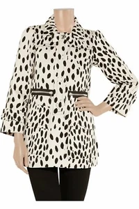 SONIA RYKIEL DALMATIAN TWILL COTTON RETRO 60'S 70'S COAT UK 8 EU 36 US 4 S BNWT - Picture 1 of 12