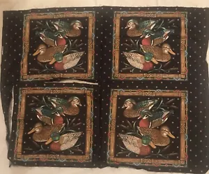 Duck Pillow Fabric Panels 4 Springmaid OTC Black Southwestern Vintage - Picture 1 of 7