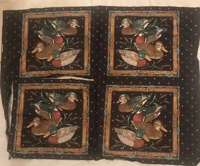 Almohada de pato paneles de tela 4 Springmaid OTC negro suroeste vintage Foto 1 de 4