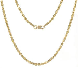 Collar de cadena de cuerda de corte diamante de oro amarillo de 14 K 30" 2,5 mm 14,5 gramos - Imagen 1 de 6