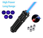 8000M High Power Blue Laser Pointer Pen Adjustable Focus Beam Dot SOS Light Kit