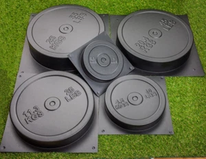 5 Pcs DIY Concrete Weight Plates Mold Set Plastic ABS 2Mm - Concrete Weight Mold - Picture 1 of 10