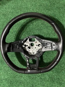 OEM MK7 GTI STEERING WHEEL, MANUAL FLAT BOTTOM RED STITCHING - Picture 1 of 1