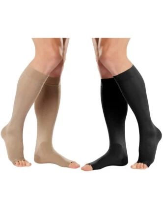 Kompressionsstrümpfe offene Zehen abgestufte Kompression Socken 23-32 mmHg 0408L - Bild 1 von 4