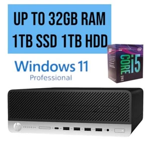 SALES HP Desktop Computer i5 up to 32GB RAM 2TB SSD Office Business Slim PC BT - Picture 1 of 8