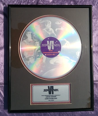 STAR TREK VI The Undiscovered Country Limited Edition 186/5000 Laser Etched Disc - Image 1 of 2