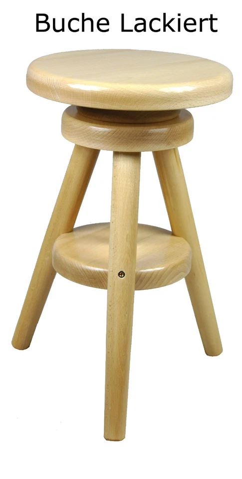 Hocker Massiv Schemel Stuhl Sitz Sitzmöbel Buche Drehhocker Barhocke 52-70cm Neu - Bild 1 von 1
