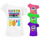 Ladies I Love The 80s T-shirt Top Off Shoulder Retro Party Fancy Outfit 6902Lot