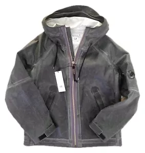 C.P. Company Toob Two Hooded Jacket linen gommato stone black lightweight zip - Picture 1 of 21