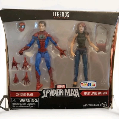 漫威传奇蜘蛛侠和玛丽珍·沃森 2 包玩偶玩具反斗城独家 — 第 1/4 张图片