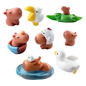 Capybaras Duck Mini Statues, 10Pcs for Desk and Shelf Embellishments - Picture 1 of 8