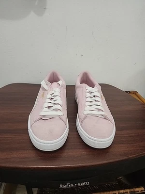 [355110 30] NUEVO NIÑO PUMA GAMUZA JR ROSA DAMA BLANCO EQUIPO DORADO PK35 Talla 6.5C Foto 1 de 4