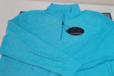 Pullover Greg Norman Para Hombre Play Dry Brezo 1/4 Cremallera Cuello Simulado Azul Talla XL NUEVO Foto 1 de 4