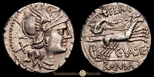 Valeria. C. Valerio Cf Flaco. Denario. 140 aC Roma. 140 aC.  (Ffc-1163). (Craw-2 - Bild 1 von 3