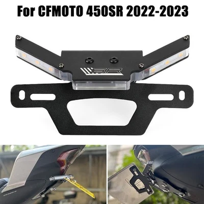 Para CFMOTO 450SR 2022-2023 Trasero Trasero Ordenado Placa Soporte Luz Señal LED Foto 1 de 4