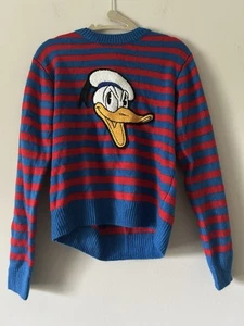 Disney X Forever 21 Retro Style Striped Donald Duck Sweater Size Medium - Picture 1 of 11