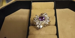 Exceptional Violet Amethyst Oval 925 Sterling Silver Handmade Rings Size 6.5 - Picture 1 of 3