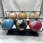6 SET NWT, "AMAN HOME COLLECTION 3 MINI WORLD GLOBES DECORATION", Made in India