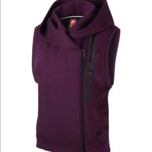 Nike Tech Fleece Purple Hooded Vest Side Zip Women's Size Small - Picture 1 of 10