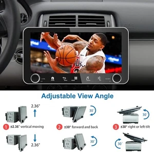 Single Din Car Stereo Wireless Apple Carplay Android Auto, 10.33 Inch Detachable - Picture 1 of 14