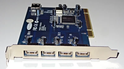 USB 2.0 PCI Interface Card 5 Port Belkin F5U220 REV 3 TESTED - Image 1 of 4