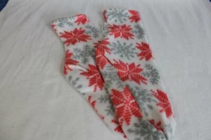 Women's Polar Fleece Socks Slippers Choose Size Red Snowflakes - Picture 1 of 3