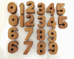 20 x Thick Plywood Wooden Numbers Large 7.5 cm Tall 3 cm Thick Arts & Craft - Picture 1 of 3