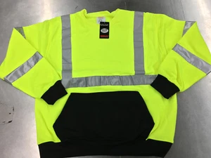 TINGLEY S78022 Job Sight Hi-Vis Lime Crew Neck Sweatshirt Class 3  Size 3X - Picture 1 of 2
