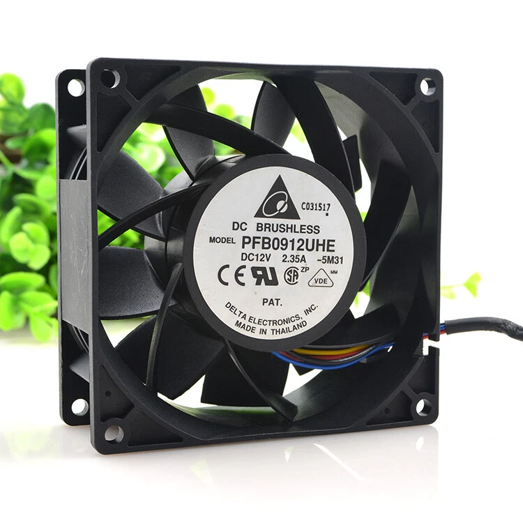 Delta PFB0912UHE DC 12V 2.35A 90x90x38mm 9cm 4 Lines PWM Cooling Fan High Speed  - Image 1 of 1