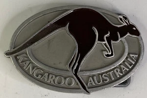 Benson House “Kangaroo Australia” Made in Australia 3” Oval Metal Belt Buckle - Picture 1 of 4