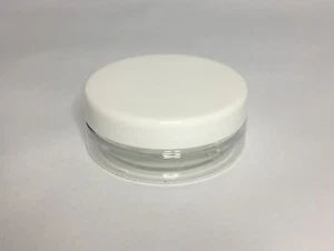 Hochwertige 50ml klare PET Kunststoff Gläser mit weißem Kunststoff Schraubdeckel *BELIEBIGE MENGE* - Bild 1 von 1