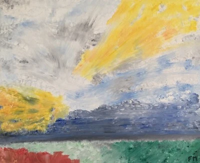 Tableau Hiver au cap d'Antibes 2021 Huile sur Toile (33x41cm) François Martigné - Photo 1/4