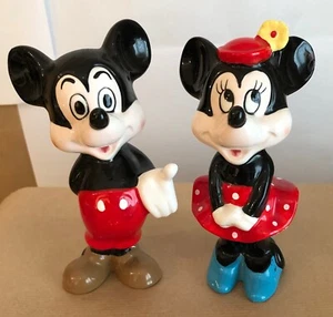Vintage WALT DISNEY MICKEY & MINNIE MOUSE 5 3/4" hohe Keramikfiguren - Bild 1 von 5