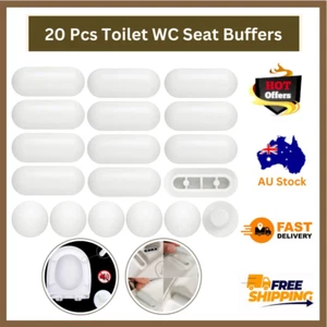 Toilet Seat Bumper Replacement Kit, 20 Pcs Toilet WC Seat Buffers Universal Toil - Picture 1 of 7