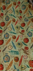 Paar Vintage Sanderson Federn & Briefbeschwerer Vorhänge Mid Century Modern - Bild 1 von 1