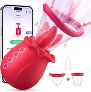 Succhia Lecca Vibratore per Donna Silicone Stimolatore Clitoride Seno 2 in 1 - Foto 1 di 7