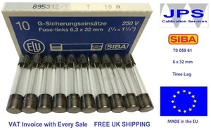 T10A250V 70 059 61 10A 250V Time Lag Slow Blow Glass Fuse 6x32mm x5/x10 JPSF373 - Picture 1 of 8