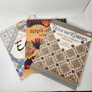 Quilting Book Lot of 3 – Appli-curves, Tea in the Garden, Quilter’s Edge - Picture 1 of 10