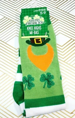 Женские носки до колена St. Patricks Day размер 5-9 трилистник радужные 5 стилей - Изображение 1 из 4
