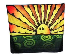 Mushroom Sun Party Geometric Night Scene Mural Banner/ Flag 60” x 42” - Picture 1 of 6