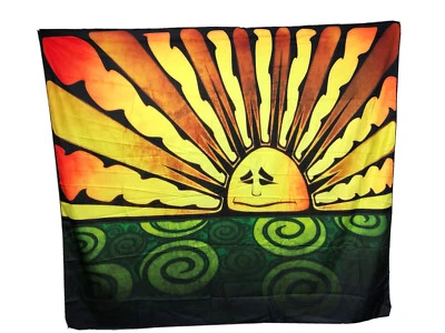 "Mural Escena Nocturna Geométrica Fiesta Sol Setas/Bandera 60"" x 42""" Foto 1 de 4