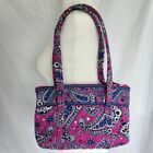vera bradey pink purple paisley tote bag / shoulder purse