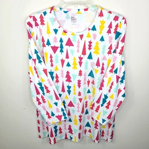 Kim Rogers Soft Tshirt 3/4 Sleeve Women’s Sz L White Pink Blue Trees Print - NWT - Picture 1 of 9