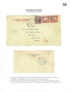 SAVOYSTAMPS-USA-1936-VIA GRAF ZEPPELIN L.Z.-129-EAST HAMPTON, NY TO LONDON  - Picture 1 of 1