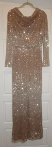 Badgley Mischka Silver/Rose Gold Sequined Jumpsuit-Sz 6-NWT-$575 - Picture 1 of 2