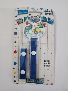 Luv N' Care Pacifier Holder Blue Dinosaurs Vintage Soothing - Picture 1 of 3