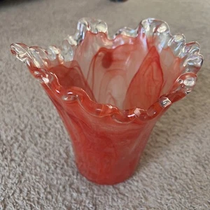Murano Lavorazione Arte Swung Glass Vase - Picture 1 of 8