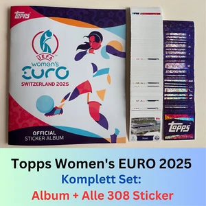 Topps Women’s EURO EM 2025 Switzerland - Komplett Set: Alle 308 Sticker + Album - Bild 1 von 2