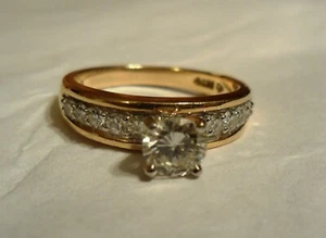 Round Engagement Ring 14k Yellow Gold 1/2 ctw - Picture 1 of 1